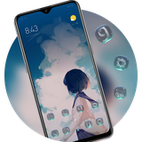 theme.natural.beautiful.lady.cute.cartoon.short.hair.girl.kawaii.launcher.wallpaper