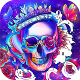 com.pixel.art.coloring.color.number.paint.skull