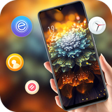 theme.high.tech.beautiful.golden.shiny.wallpaper.flower