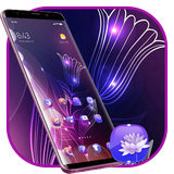 theme.plant.high.tech.abstract.purple.shining.flowers.blurry.cool.launcher.wallpaper