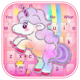 keyboard.theme.pink.cute.unicorn.glitter