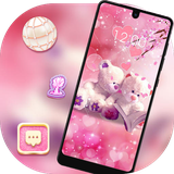 theme.cute.pretty.pink.romantic.couple.bear.launcher.wallpaper