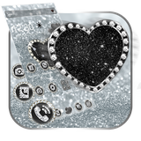 diamond.heart.silver.black.wallpaper