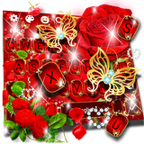 keyboard.theme.red.rose.gold.butterfly