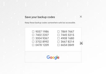 کدهای بازیابی حساب گوگل