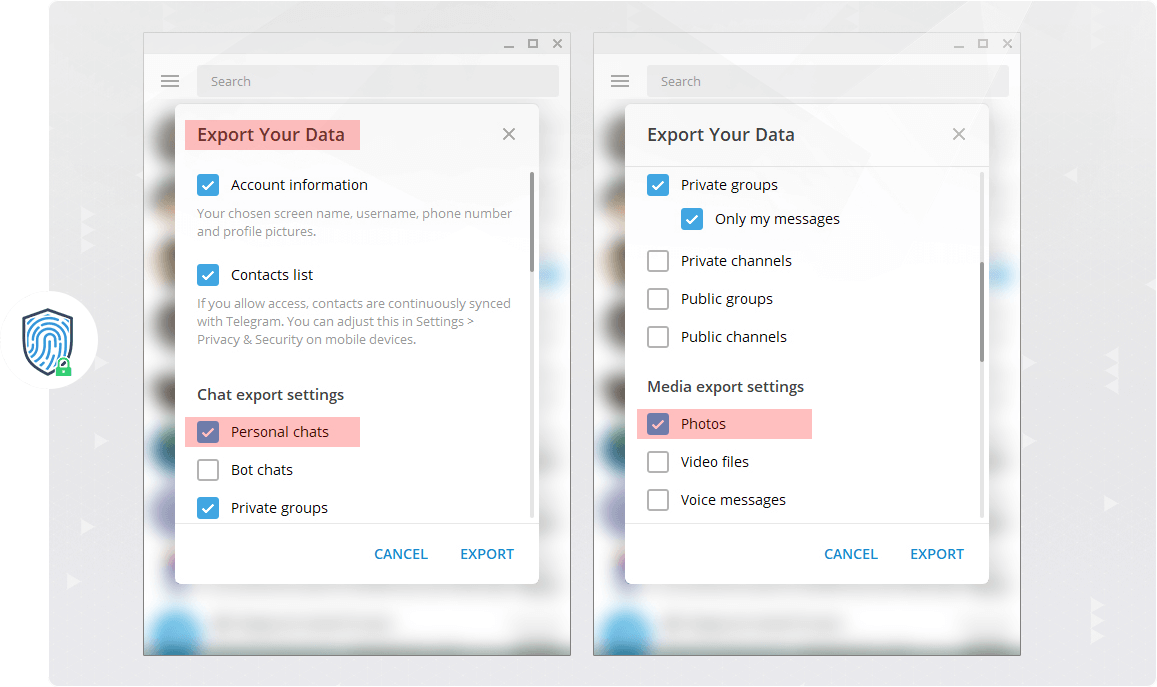 تهیه نسخه پشتیبان از تلگرام - بکاپ‌گیری