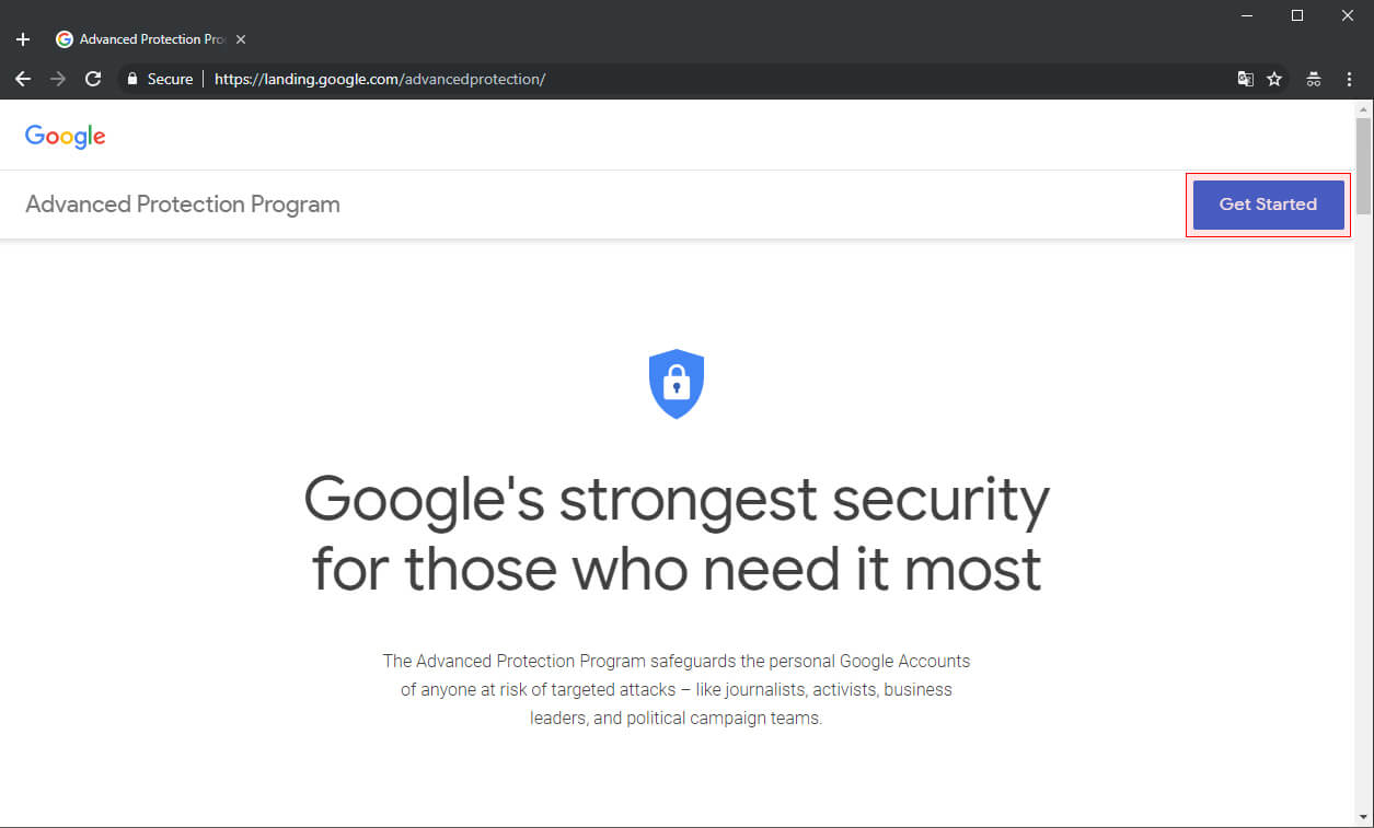 برنامه Advanced Protection گوگل