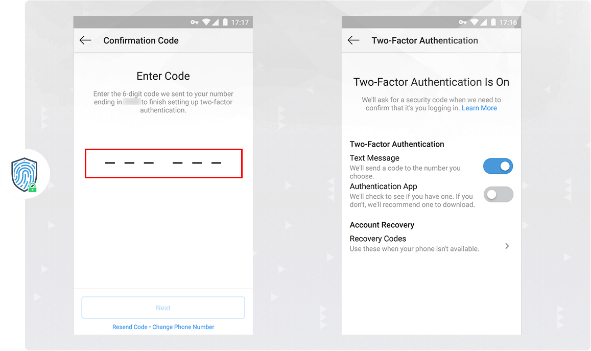 احراز هویت پیامکی اینستاگرام